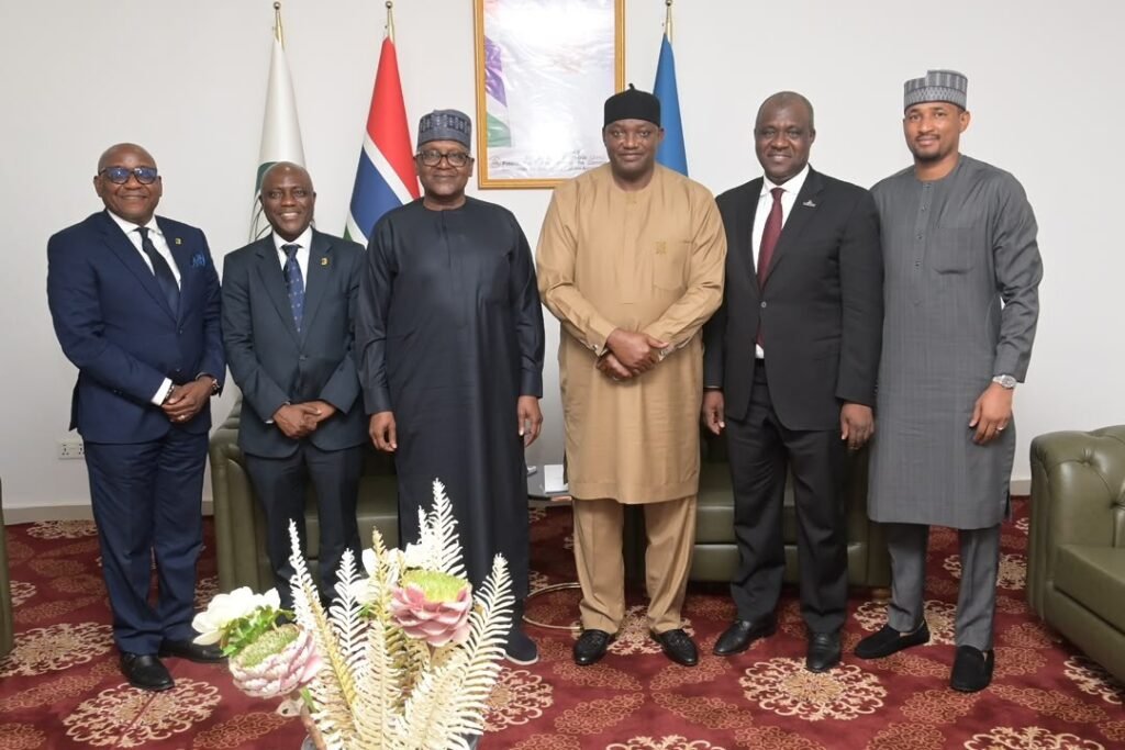 FBN officials with President Adama Barrow and Alhaji Aliko Dangote